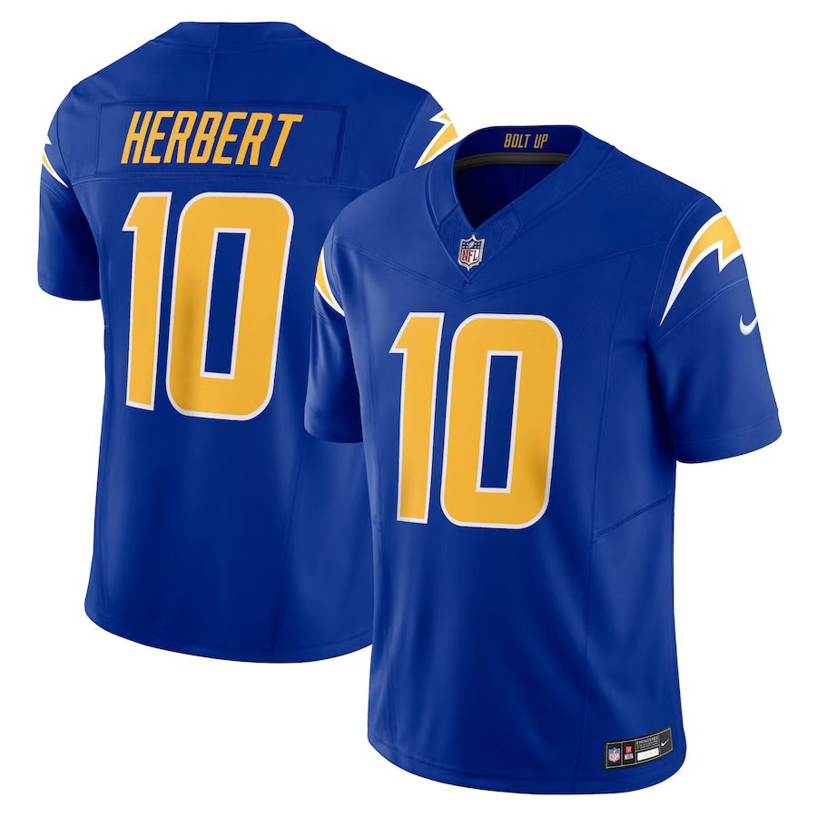 Men Los Angeles Chargers #10 Justin Herbert Nike Royal Vapor F.U.S.E. Limited NFL Jersey